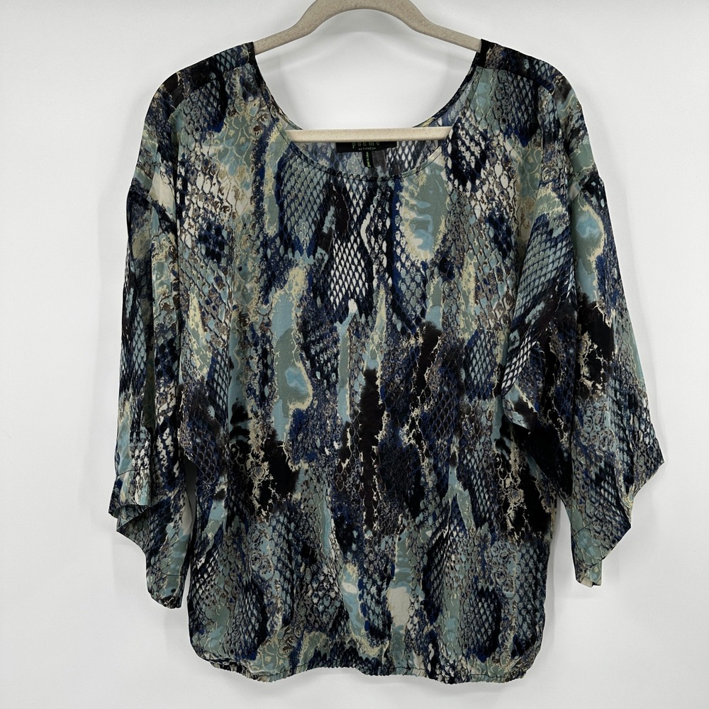 Poeme by Citron Women's Snake Print‎ Kimono Sleeve Blouse Top Size S